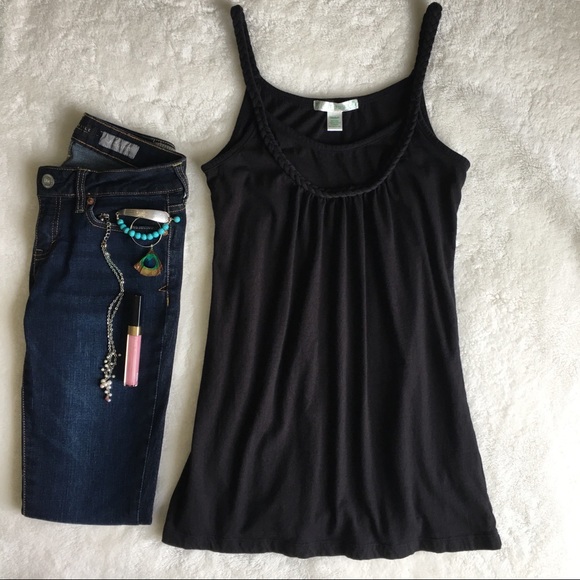 {LOVE BY DESIGN} Braided Strap + Trim Tank Black - Picture 8 of 8